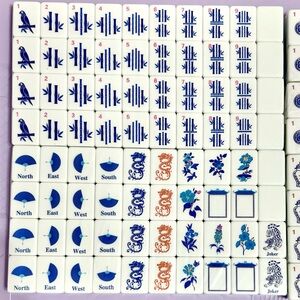 Blue Chinoiserie #1 American Mahjong Tile Set